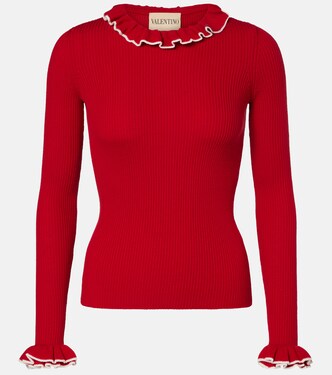 Ruffled virgin wool sweater | Valentino