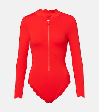 North Sea scalloped rashguard swimsuit | Marysia