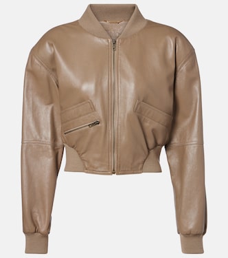 Cropped leather bomber jacket | Chloé
