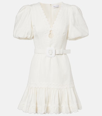 Robe Kahlia brodée en lin mélangé | Rebecca Vallance