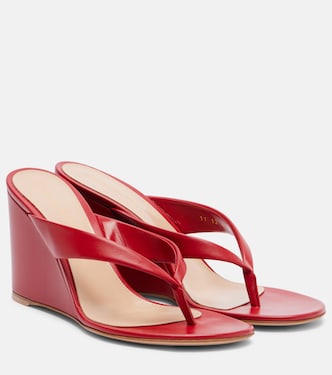 Leather wedge thong sandals | Gianvito Rossi