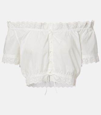 Nala pointelle cotton crop top | Poupette St Barth
