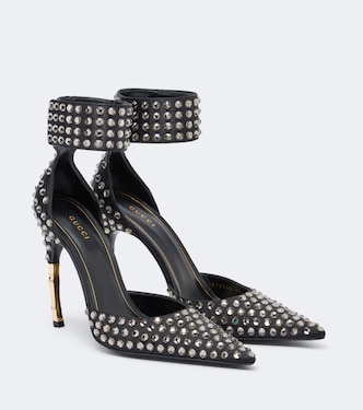 Castello embellished satin pumps | Gucci