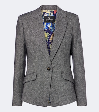 Blazer in misto lana e seta spigato | Etro