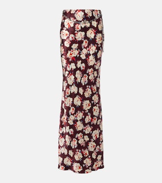 Chain-detail floral silk maxi skirt | Rabanne