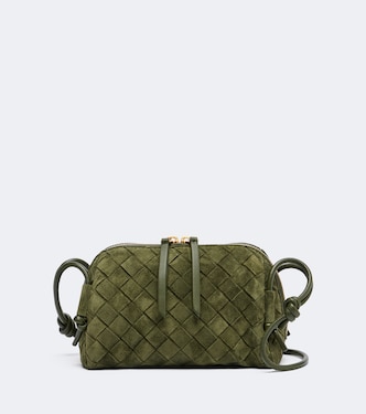 Concert Intrecciato Mini suede crossbody bag | Bottega Veneta