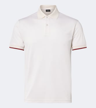 Web Stripe silk jersey polo shirt | Gucci