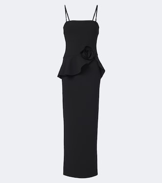 Floral-appliqué ruffled maxi dress | Rotate