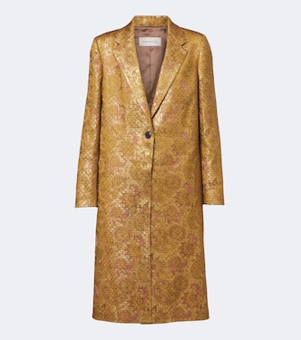 Jacquard linen, cotton, and silk-blend coat | Dries Van Noten