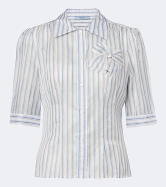 Striped bow-detail shirt | Prada
