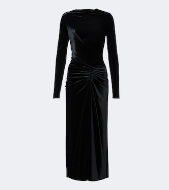 Ferrera gathered velvet midi dress | Simkhai