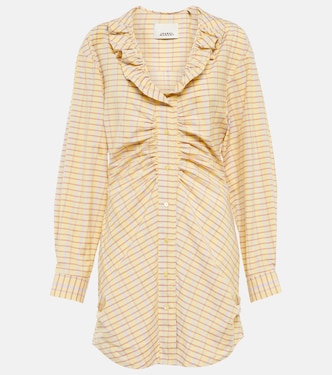 Coral checked cotton and silk minidress | Isabel Marant