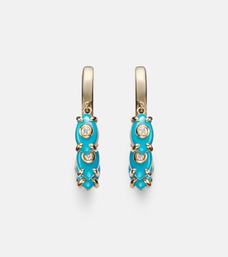 Boucles d’oreilles Huggie en or 14 carats et diamants | Sydney Evan
