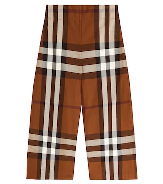 Burberry Check cotton wide-leg pants | Burberry Kids
