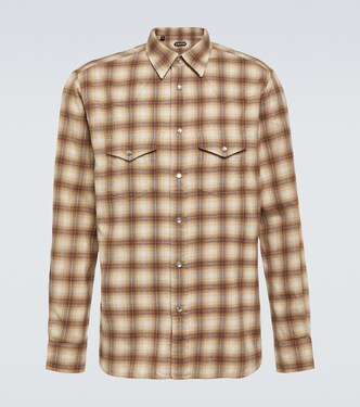 Chemise en coton mélangé à carreaux | Tom Ford