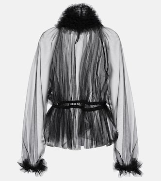 Ruffle-trimmed tulle blouse | Dolce&Gabbana