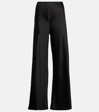 Pantalon ample à taille haute en satin | Norma Kamali