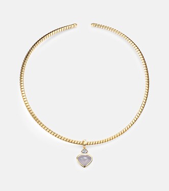 Trisolina 18kt gold necklace with chalcedony and diamonds | Marina B
