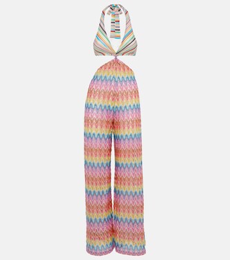 Zigzag cotton-blend lamé jumpsuit | Missoni