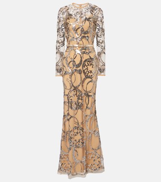 Robe aus Tüll mit Pailletten | Elie Saab