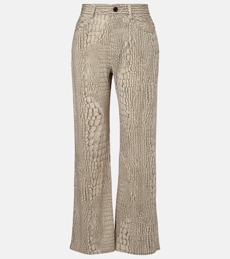 Printed high-rise crêpe straight pants | Acne Studios