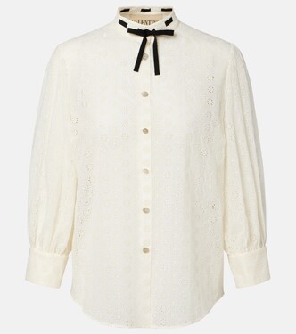 Broderie anglaise cotton poplin shirt | Valentino