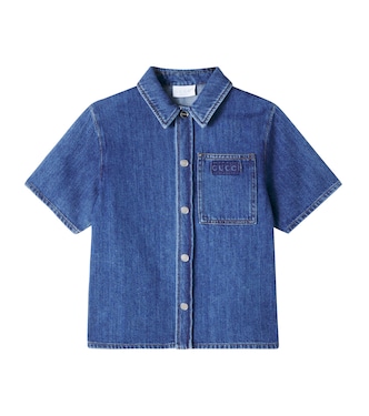 Logo denim shirt | Gucci Kids