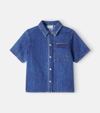 Logo denim shirt | Gucci Kids