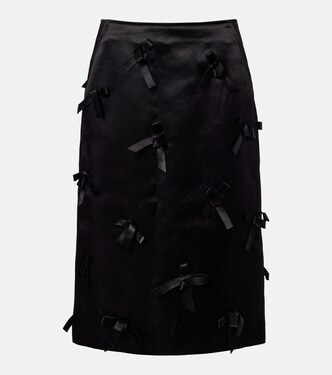 Bow-detail satin midi skirt | Jil Sander