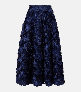 Floral-appliqué midi skirt | Rotate