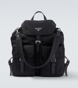 Re-Nylon leather-trimmed backpack | Prada