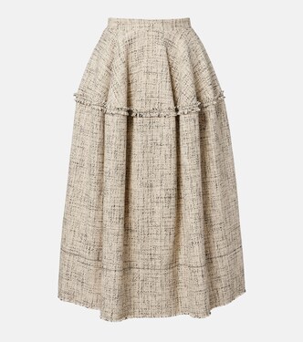 Cotton-blend tweed midi skirt | Erdem