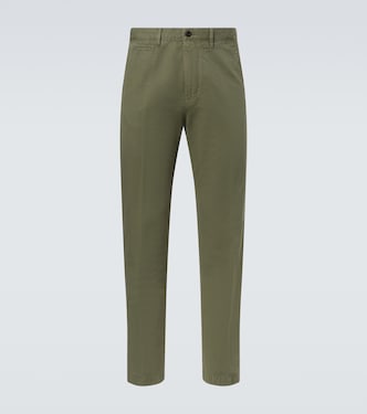 Cotton and linen slim pants | Slowear