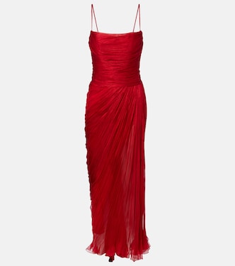 Vestido de fiesta Rio de muselina de seda drapeado | Maria Lucia Hohan