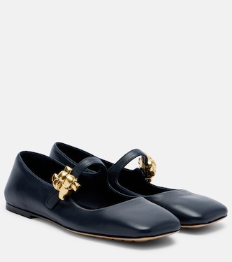 Lucy embellished leather Mary Jane flats | Bottega Veneta