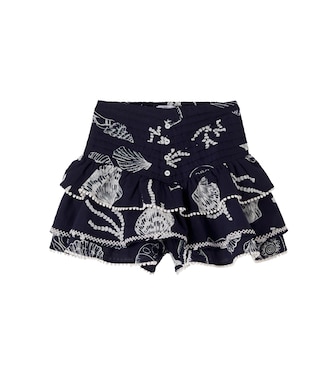 Printed ruffled cotton skirt | Poupette St Barth Kids
