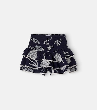Printed ruffled cotton skirt | Poupette St Barth Kids