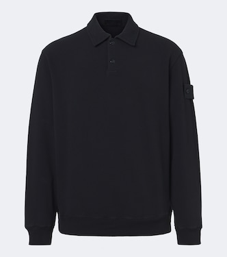 Ghost cotton blend jersey polo sweatshirt | Stone Island