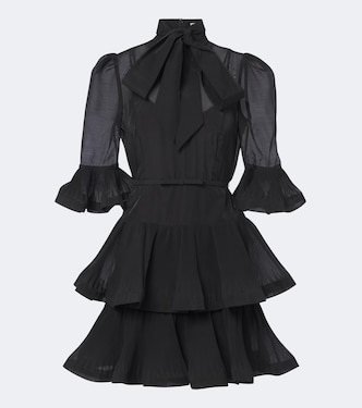 Vestido corto plisado con volantes | Zimmermann