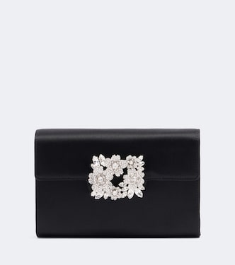 Efflorescence Mini embellished satin clutch | Roger Vivier