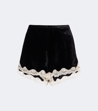 Lealia lace-trimmed velvet shorts | Rixo