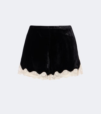 Lealia lace-trimmed velvet shorts | Rixo