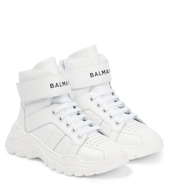 Logo leather sneakers | Balmain Kids