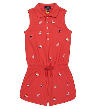 Embroidered cotton playsuit | Polo Ralph Lauren Kids