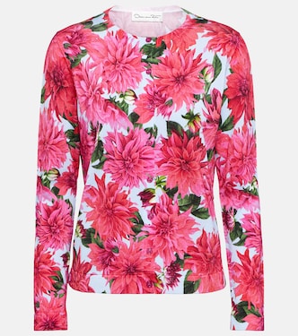 Floral cotton-blend cardigan | Oscar de la Renta