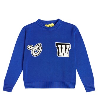 Logo cotton sweater | Off-White Kids