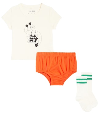 Baby Weight Lifting top, pants, and socks set | Mini Rodini
