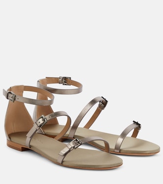 Metallic leather sandals | Max Mara