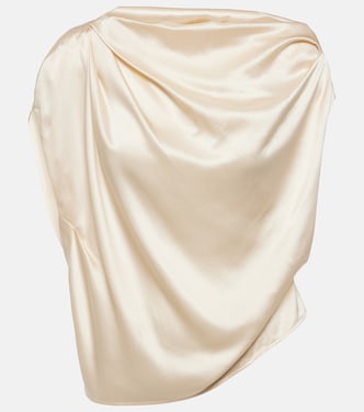 Draped silk satin top | The Sei