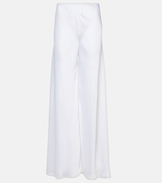 Pantalon droit à taille haute en satin | Norma Kamali